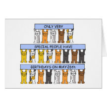 May 26th Birthday Cute Cartoon Cats