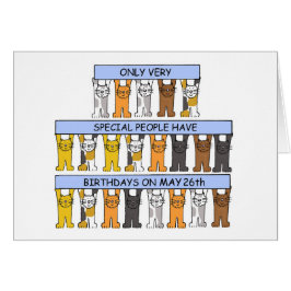 May 26th Birthday Cute Cartoon Cats