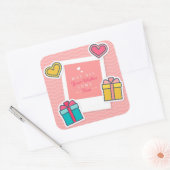 May All Your Wishes Come True Quadratischer Aufkleber (Umschlag)