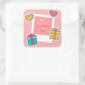 May All Your Wishes Come True Quadratischer Aufkleber (Tasche)