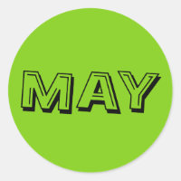 May Alphabet Soup Yellow Green Sticker von Janz