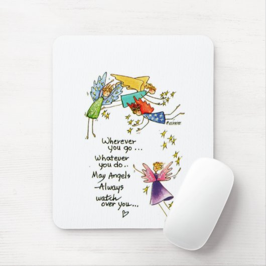 "May Angeles Always Watch Over You" zeichnend Phra Mousepad (Mit Mouse)