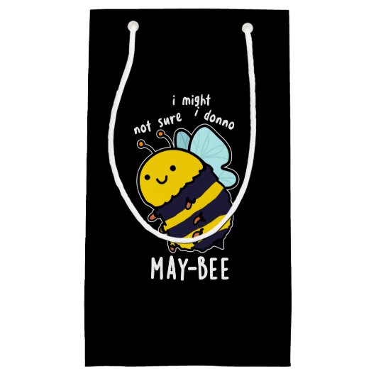 May-bee Funny Insect Bee Pun Dark BG Kleine Geschenktüte (Vorderseite)