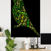 May Bird Word Cloud Black Green Typografy Poster (Heimbüro)