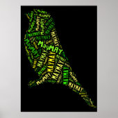 May Bird Word Cloud Black Green Typografy Poster (Vorne)