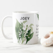 May Birth Blume Lily of the Valley Add Name Kaffeetasse