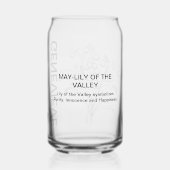 May Birth Blume Lily of the Valley mit Name Dosenglas (Rückseite)