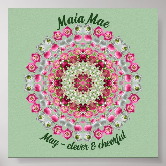 May Birth Blume Personalisiert Quote Kinder Kinder Poster (Vorne)