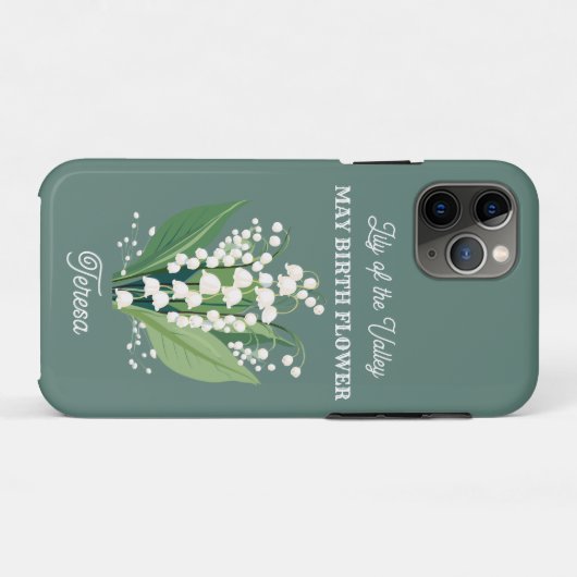 May Birth Flower Custom Name Case-Mate iPhone Hülle (Rückseite (Horizontal))