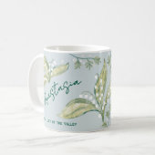 May Birth Flower Custom Name Lily of the Valley Kaffeetasse (Vorderseite Links)