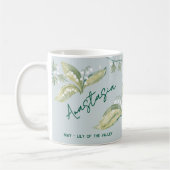 May Birth Flower Custom Name Lily of the Valley Kaffeetasse (Links)