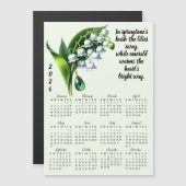 May Birth Flower & Stone Calendar Magnetkarte (Vorne/Hinten)