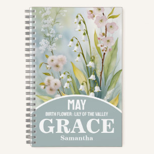 May Birth Month Blume Christlich Journal Notizblock