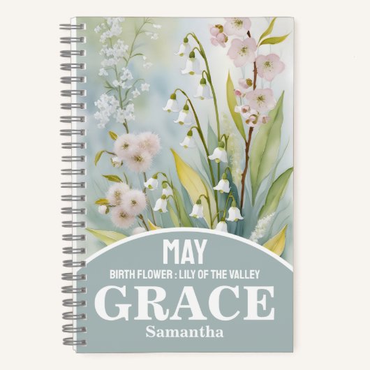 May Birth Month Blume Christlich Journal Notizblock (Vorderseite)