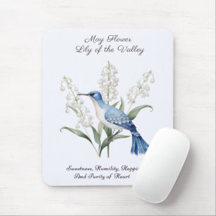 May Birth Month Blume Lily of the Valley Geburtsta Mousepad