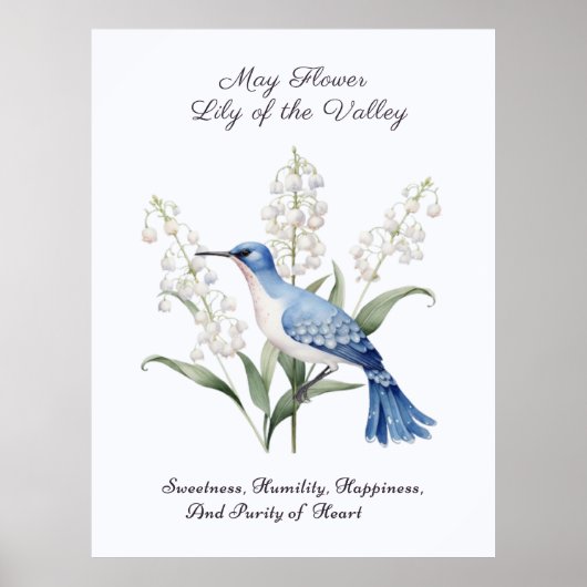 May Birth Month Blume Lily of the Valley Geburtsta Poster (Vorne)