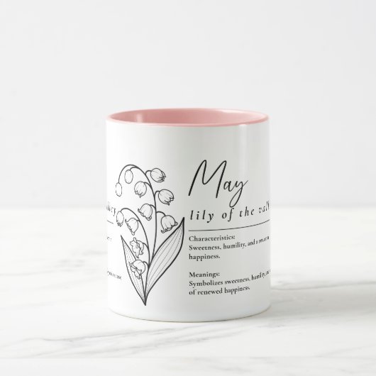 May Birth Month Blume Lily of the Valley Minimal Tasse (Zentrum)