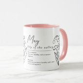 May Birth Month Blume Lily of the Valley Minimal Tasse (VorderseiteRechts)