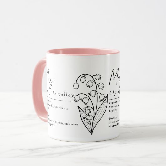 May Birth Month Blume Lily of the Valley Minimal Tasse (Vorderseite Links)