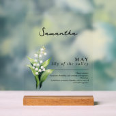 May Birth Month Blume Lily Personalisiert Acrylschild (Neutral)