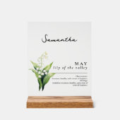 May Birth Month Blume Lily Personalisiert Acrylschild (Vorderseite)