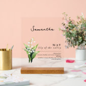 May Birth Month Blume Lily Personalisiert Acrylschild (Hochzeit)