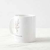 May Birth Month Blume mit Name - Hawthorn Kaffeetasse (Vorderseite Links)
