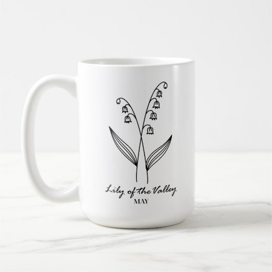 May Birth Month Blume Monogram Kaffeetasse (Links)
