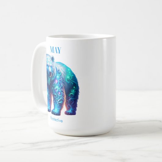 May Birth Month Spirit Animal Bear Kaffeetasse (Vorderseite Links)