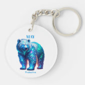 May Birth Month Spirit Animal Bear Schlüsselanhänger (Rückseite)