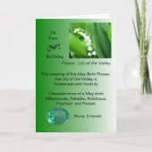 May Birthday Card - Lily of the Valley and Emerald Karte (Vorderseite)