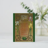 May Birthday Emerald and Irises Postkarte (Stehend Vorderseite)
