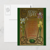 May Birthday Emerald and Irises Postkarte (Vorne/Hinten)