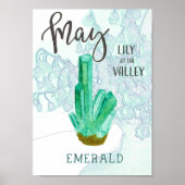May Birthday Emerald and Lily of the Valley Poster (Vorne)