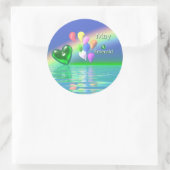 May Birthday Emerald Heart Runder Aufkleber (Tasche)