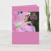 May Birthday Lily Birth Month Blume Karte (Vorderseite)