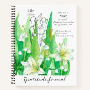 May Birthday Lily of the Valley Dankeszeitschrift Notizblock