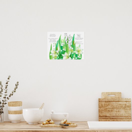 May Birthday Lily of the Valley Language of Blume Poster (Küche)