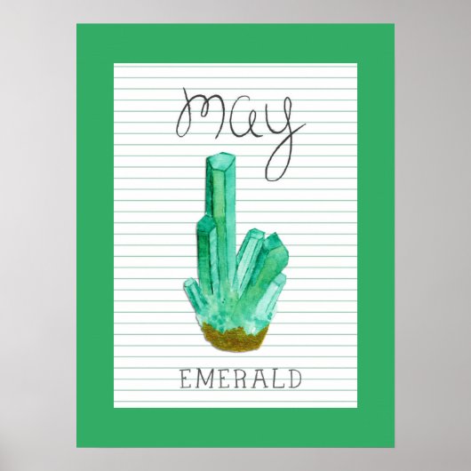 May Birthstone Emerald 18x24 Artwork Poster (Vorne)