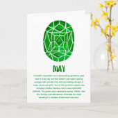 May Birthstone Emerald Birthday Watercolor Card Karte (Gelbe Blume)