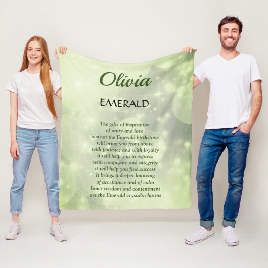 May Birthstone Emerald Design Fleecedecke (Beispiel)