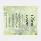 May Birthstone Emerald Design Fleecedecke (Vorderseite (Horizontal))