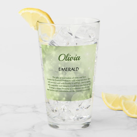 May Birthstone Emerald Design Glas (Vorderseite Ice)