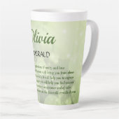 May Birthstone Emerald Design Milchtasse (Rechte Ecke)