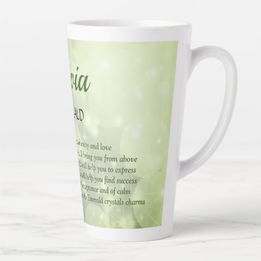 May Birthstone Emerald Design Milchtasse (Rechts)