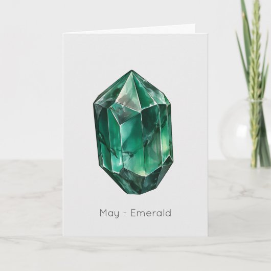 May Birthstone Emerald Happy Birthday Card Karte (Vorderseite)