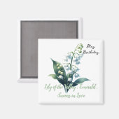 May Birthstone Emerald Lily of the Valley Magnet (Vorderseite/Rückseite)