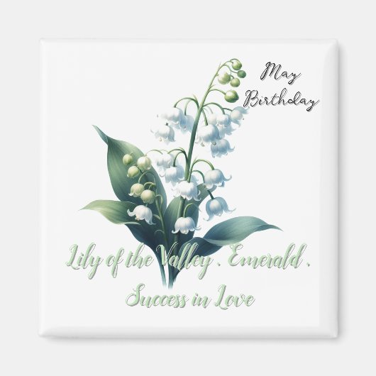 May Birthstone Emerald Lily of the Valley Magnet (Vorne)