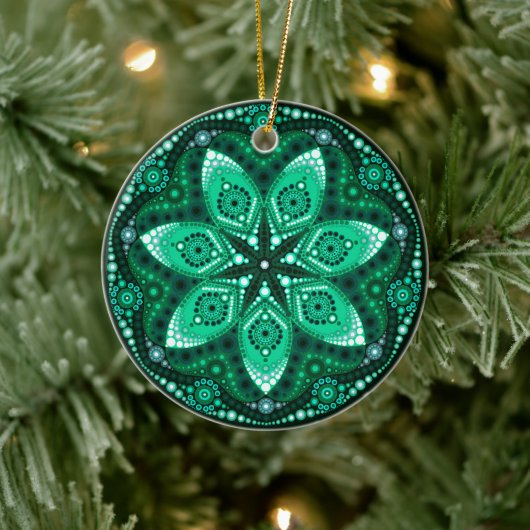 May Birthstone Emerald Mandala Ornament (Baum)