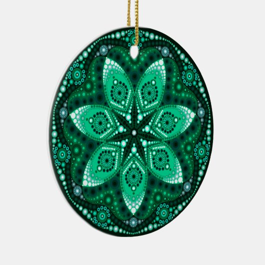 May Birthstone Emerald Mandala Ornament (Rechts)